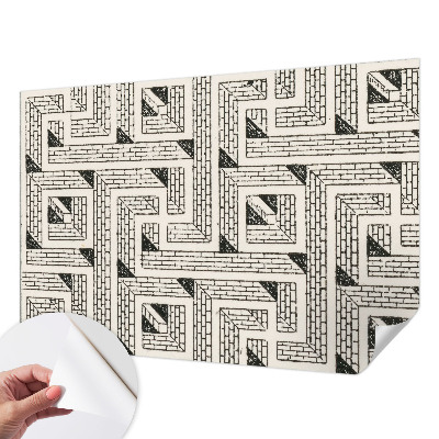 Papel mural con patrón decorativo con diseño de laberinto de ladrillo