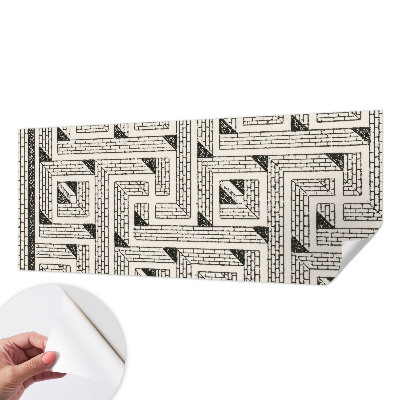 Papel mural con patrón decorativo con diseño de laberinto de ladrillo