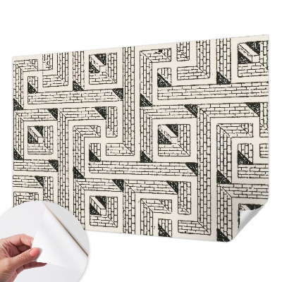 Papel mural con patrón decorativo con diseño de laberinto de ladrillo