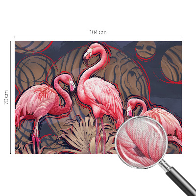 Papel mural con patrón decorativo con motivos de flamencos rosas