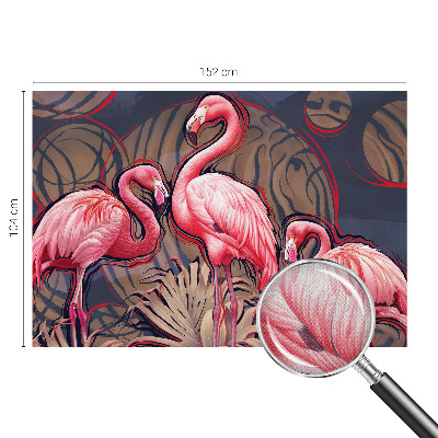 Papel mural con patrón decorativo con motivos de flamencos rosas