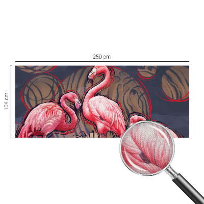 Papel mural con patrón decorativo con motivos de flamencos rosas