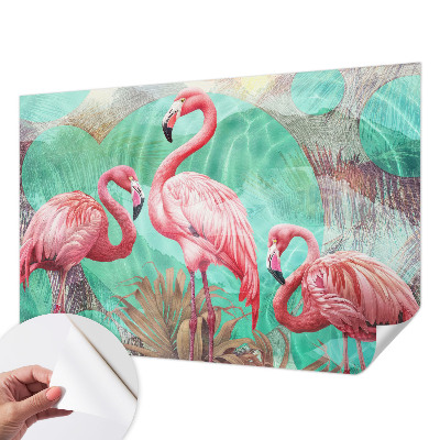 Fotomural decorativo para cabecero de cama con diseño de aves exóticas