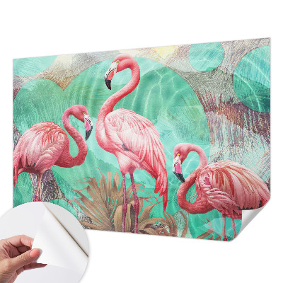 Fotomural decorativo para cabecero de cama con diseño de aves exóticas