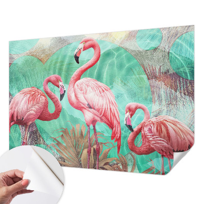 Fotomural decorativo para cabecero de cama con diseño de aves exóticas