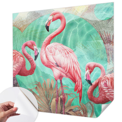 Fotomural decorativo para cabecero de cama con diseño de aves exóticas
