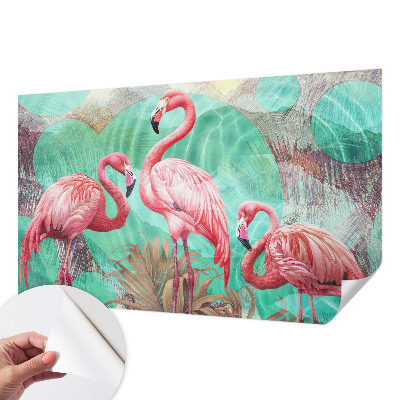 Fotomural decorativo para cabecero de cama con diseño de aves exóticas