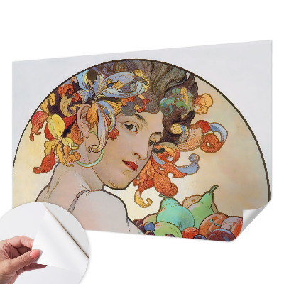 Mural de pared con estampado hermoso con un motivo Art Nouveau colorido