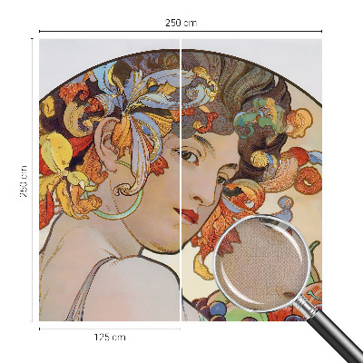 Mural de pared con estampado hermoso Art Nouveau colorido