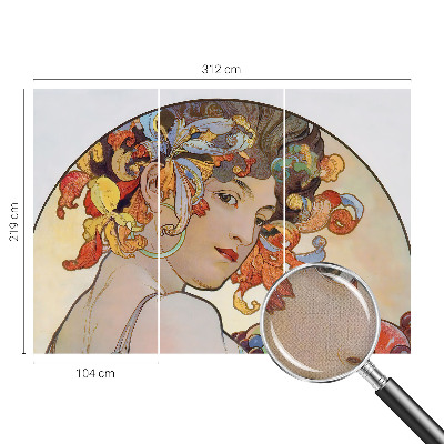 Mural de pared con estampado hermoso Art Nouveau colorido