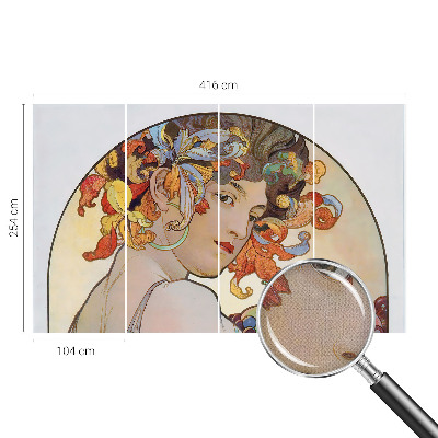 Mural de pared con estampado hermoso Art Nouveau colorido