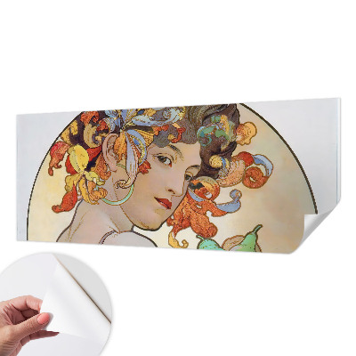 Mural de pared con estampado hermoso con un motivo Art Nouveau colorido