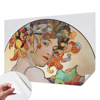 Mural de pared con estampado hermoso con un motivo Art Nouveau colorido