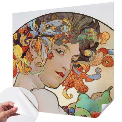 Mural de pared con estampado hermoso con un motivo Art Nouveau colorido