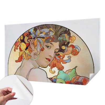 Mural de pared con estampado hermoso con un motivo Art Nouveau colorido