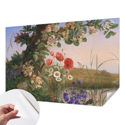 Fotomural decorativo para cabecero de cama con diseño Idilio floral