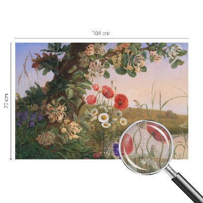 Fotomural decorativo para cabecero de cama con diseño Idilio floral