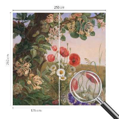 Fotomural decorativo para cabecero de cama con diseño Idilio floral