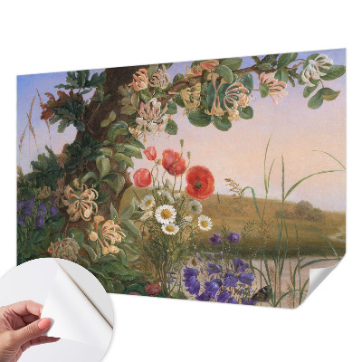 Fotomural decorativo para cabecero de cama con diseño Idilio floral