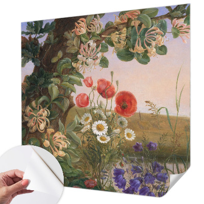 Fotomural decorativo para cabecero de cama con diseño Idilio floral