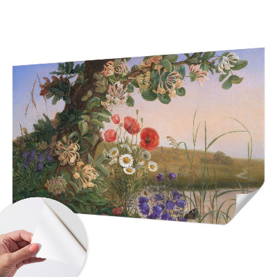 Fotomural decorativo para cabecero de cama con diseño Idilio floral
