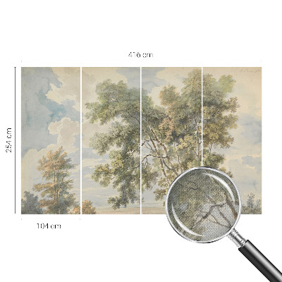 Fotomural decorativo para cabecero de cama con diseño de naturaleza romántica