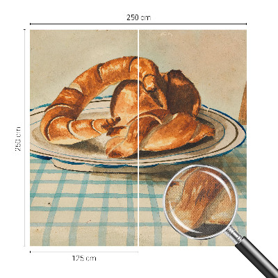 Mural de pared con estampado hermoso productos horneados de la cocina