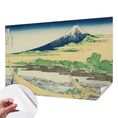 Papel mural con patrón decorativo con motivo de panorámica de montaña