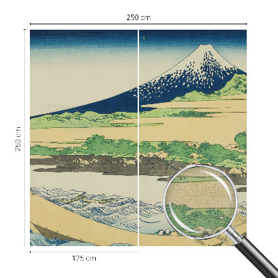 Papel mural con patrón decorativo con motivo de panorámica de montaña