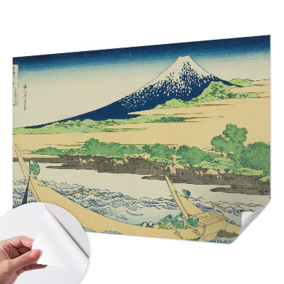 Papel mural con patrón decorativo con motivo de panorámica de montaña