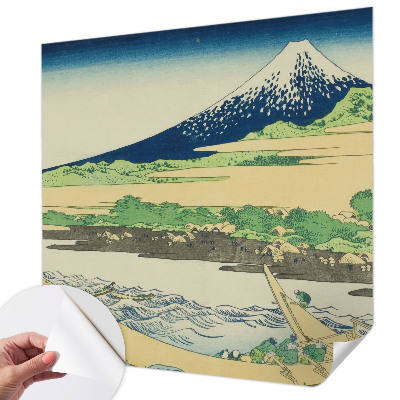 Papel mural con patrón decorativo con motivo de panorámica de montaña