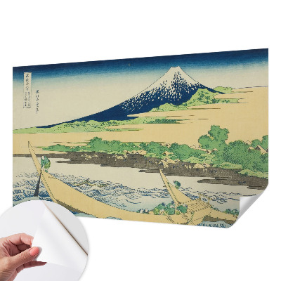 Papel mural con patrón decorativo con motivo de panorámica de montaña