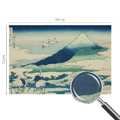 Papel mural texturado decorativo Grullas y montañas