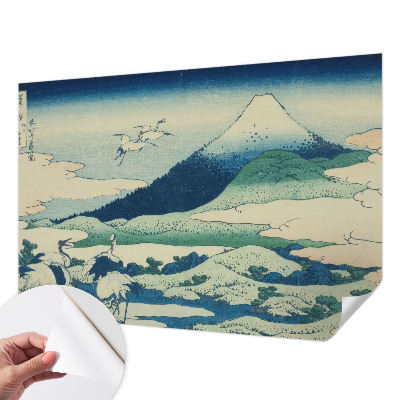 Papel mural texturado decorativo Grullas y montañas