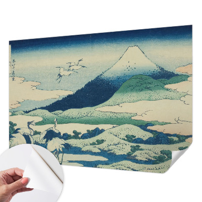 Papel mural texturado decorativo Grullas y montañas