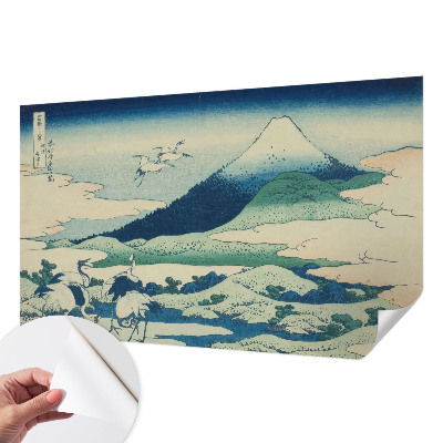 Papel mural texturado decorativo Grullas y montañas