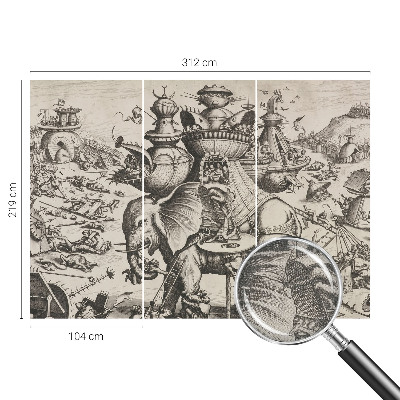 Fotomural decorativo para cabecero de cama Una batalla grotesca