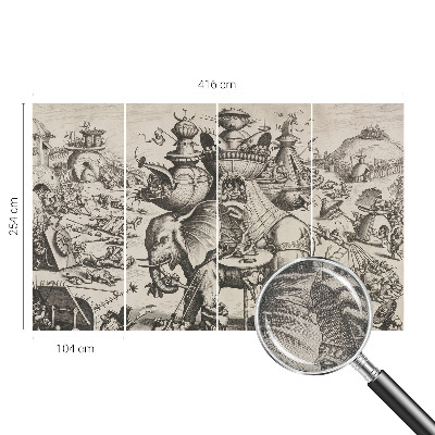 Fotomural decorativo para cabecero de cama Una batalla grotesca