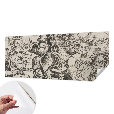 Fotomural decorativo para cabecero de cama Una batalla grotesca