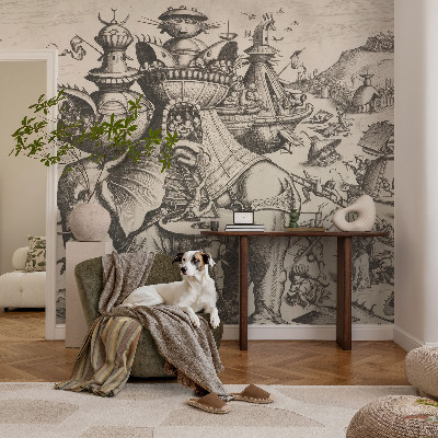 Fotomural decorativo para cabecero de cama Una batalla grotesca