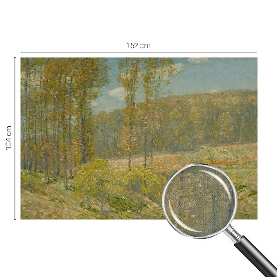 Papel mural con patrón decorativo con un motivo de paisaje forestal
