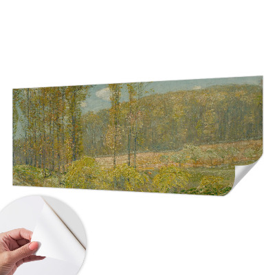 Papel mural con patrón decorativo paisaje forestal