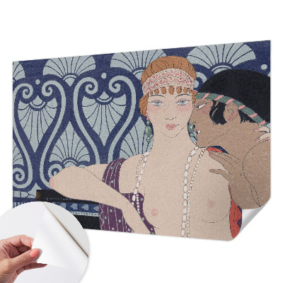Mural de pared con estampado hermoso con diseño que representa a una pareja de artistas