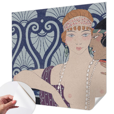 Mural de pared con estampado hermoso con diseño que representa a una pareja de artistas