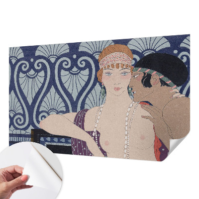 Mural de pared con estampado hermoso con diseño que representa a una pareja de artistas