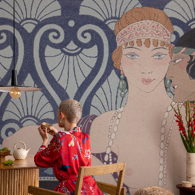 Mural de pared con estampado hermoso Pareja de artistas