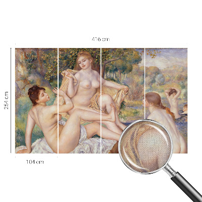 Papel mural con patrón decorativo con ilustración de mujeres descansando