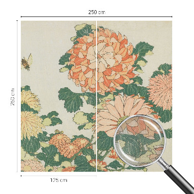 Papel mural con patrón decorativo Flores de crisantemo