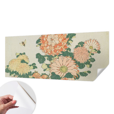 Papel mural con patrón decorativo con motivo de crisantemos