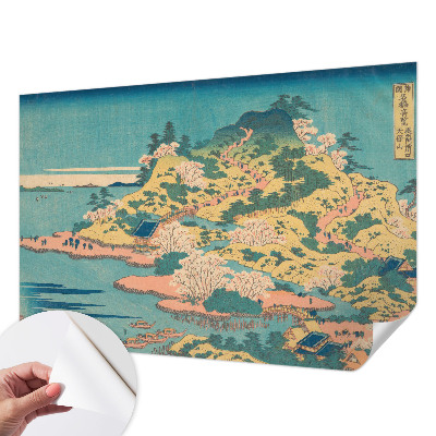 Papel mural texturado decorativo con paisaje japonés